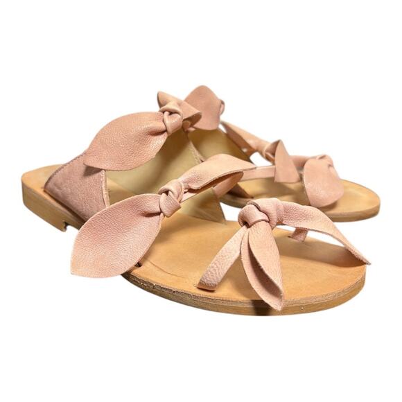 Cocobelle Blush Pink Leather Strappy Bow Sandals Size 38/7.5 - Picture 2 of 8